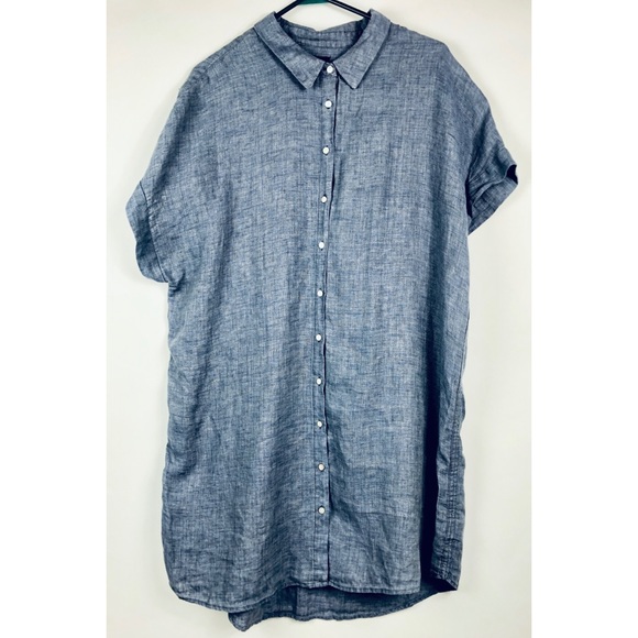 tahari linen shirt dress